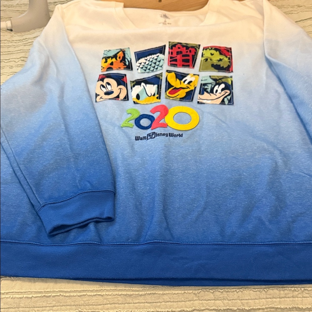 Disney Blue and White Ombre Sweatshirt